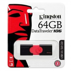 Kingston Pen Driver 64GB 3.1 DT106 Nero