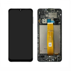 Display Lcd + Touchscreen Display completo + Frame per Samsung  A12 A125 Nero Originale