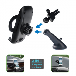 Wimitech Supporto Auto Bocchette Universale 2IN1 per Smartphone/Navigatore SAU-22