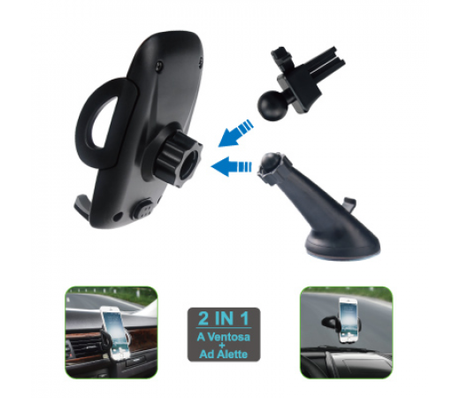 Wimitech Supporto Auto Bocchette Universale 2IN1 per Smartphone/Navigatore SAU-22